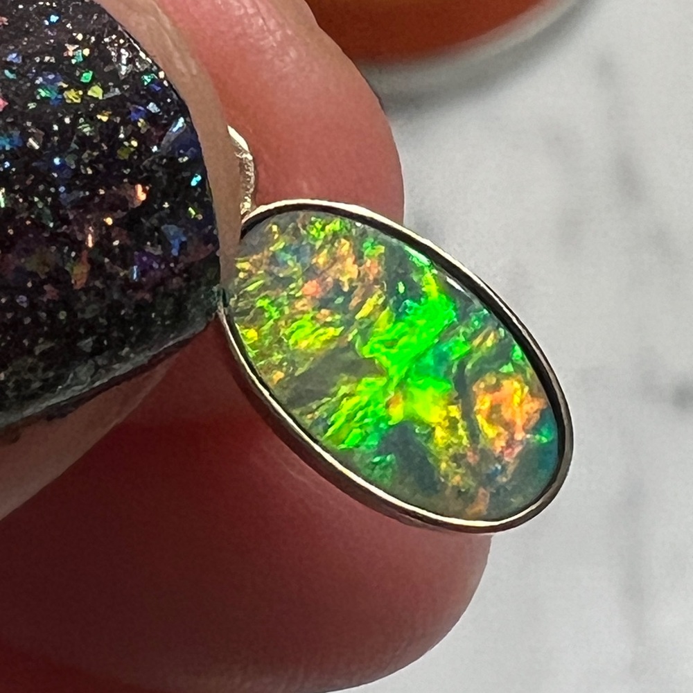 14k Gold Australian Opal Pendant - Picture 3 of 13